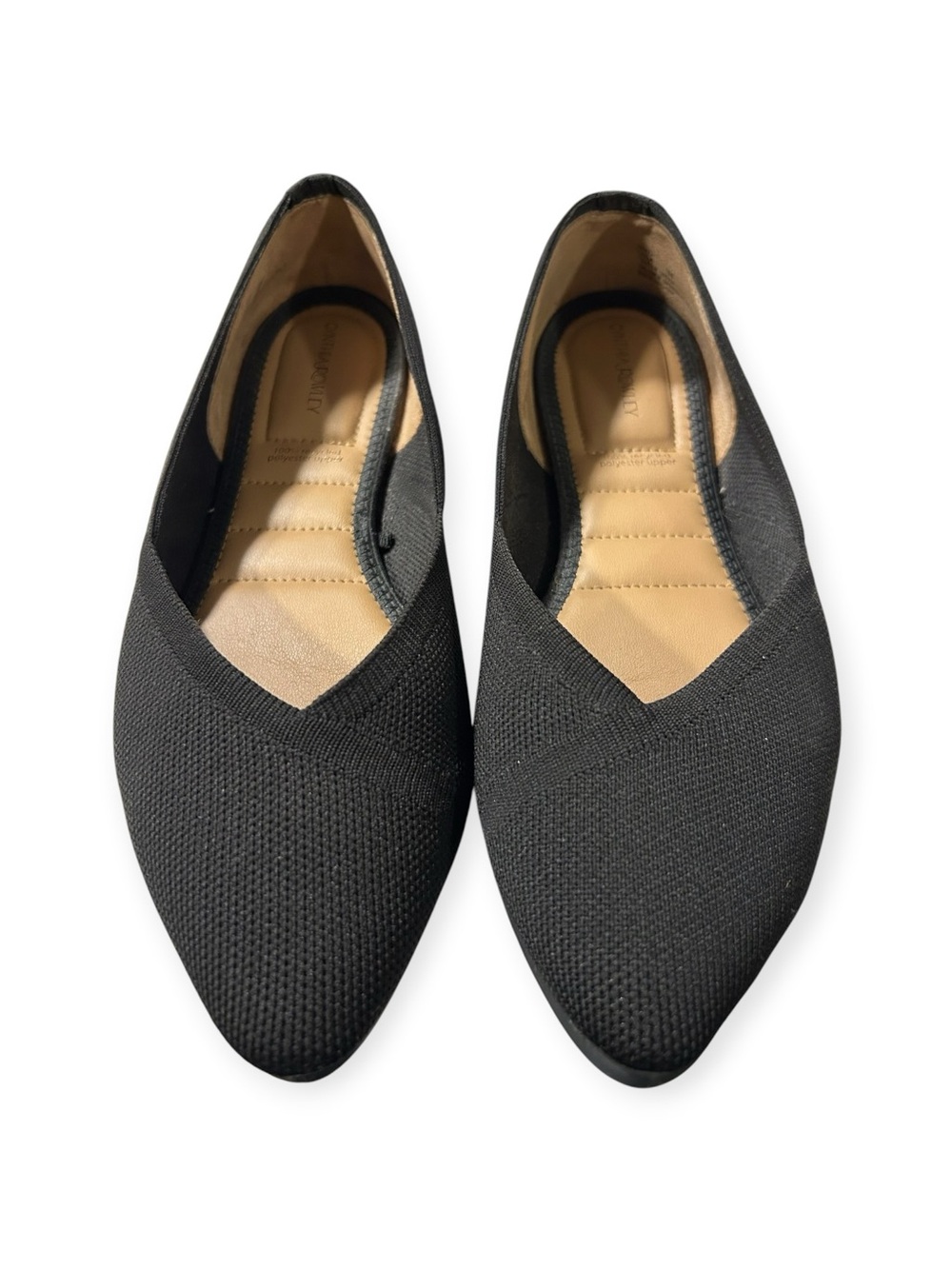 Cynthia Rowley Black Slip-On Knit Pointed Toe Ballet Flats - Size 8 - Picture 3 of 7